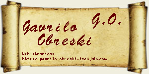 Gavrilo Obreški vizit kartica
